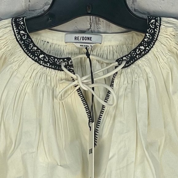 Re/Done Victorian crop top. Vintage Ivory, Size S - Picture 2 of 5